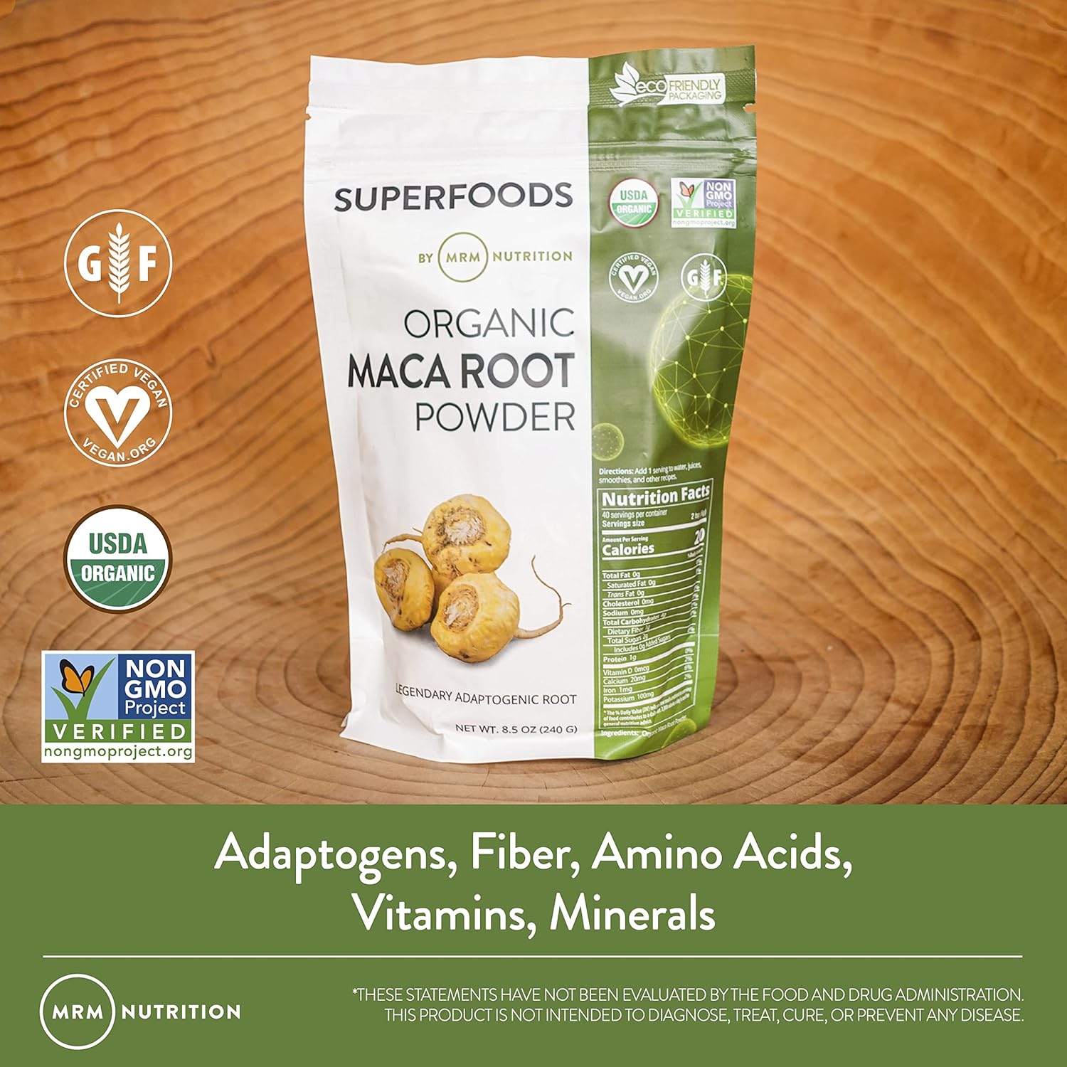 Buy now MRM Nutrition Organic Maca Root Powder | Superfoods | Adaptogen | Gluten-Free + Vegan | 40 Servings at indiglob india