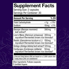 Host Defense MycoBotanicals Brain Support, 60 Capsules | Brain Support, Lion's Mane, Reishi and Cordyceps Mushroom, Herbal Supplement for Mental Clarity, Memory, and Focus Support