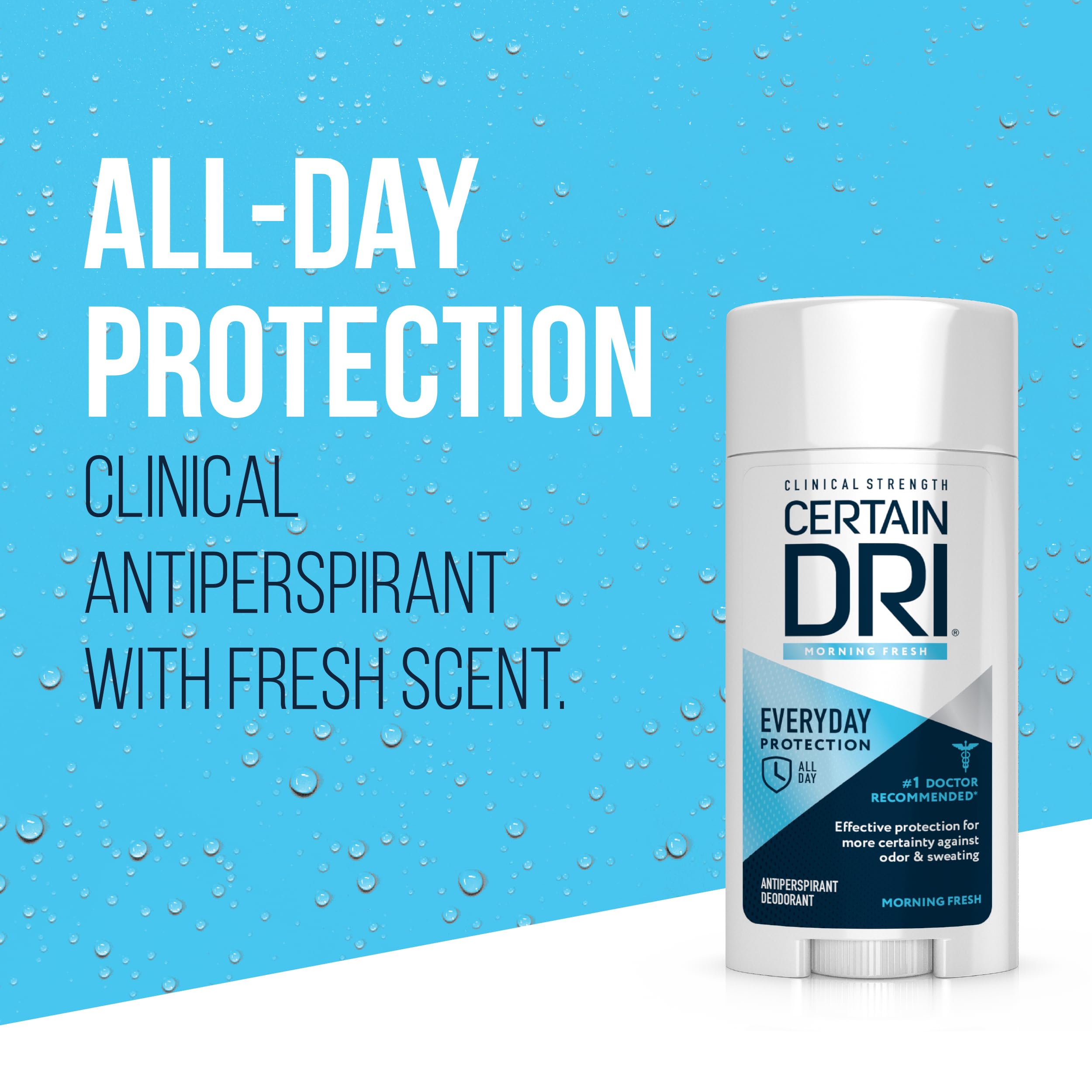 Certain Dri Everyday Strength Clinical Antiperspirant, 2.6 oz | 24-Hour Underarm Sweat & Odor Protection for Excessive Sweating, Strong Deodorant for Men & Women, Morning Fresh Scent