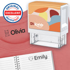 StiKiddo® Personalized Name Stamp for Clothing Kids Waterproof, Custom Name Stamp for Clothes, Paper & School Supplies, Customizable Fabric Stamp with Permanent & Waterproof Ink