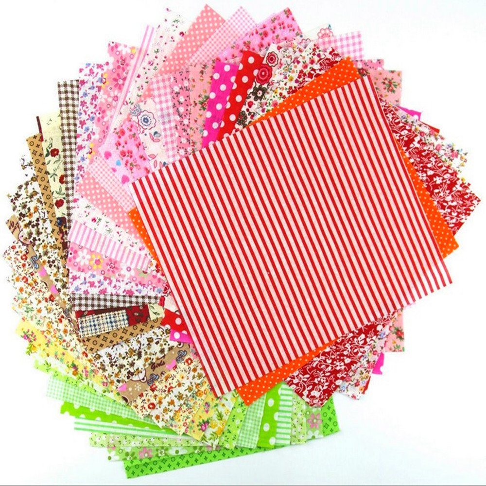 60 Pcs 4" x 4"(10cm x 10cm) Assorted Craft Fabric Bundle Squares Patchwork