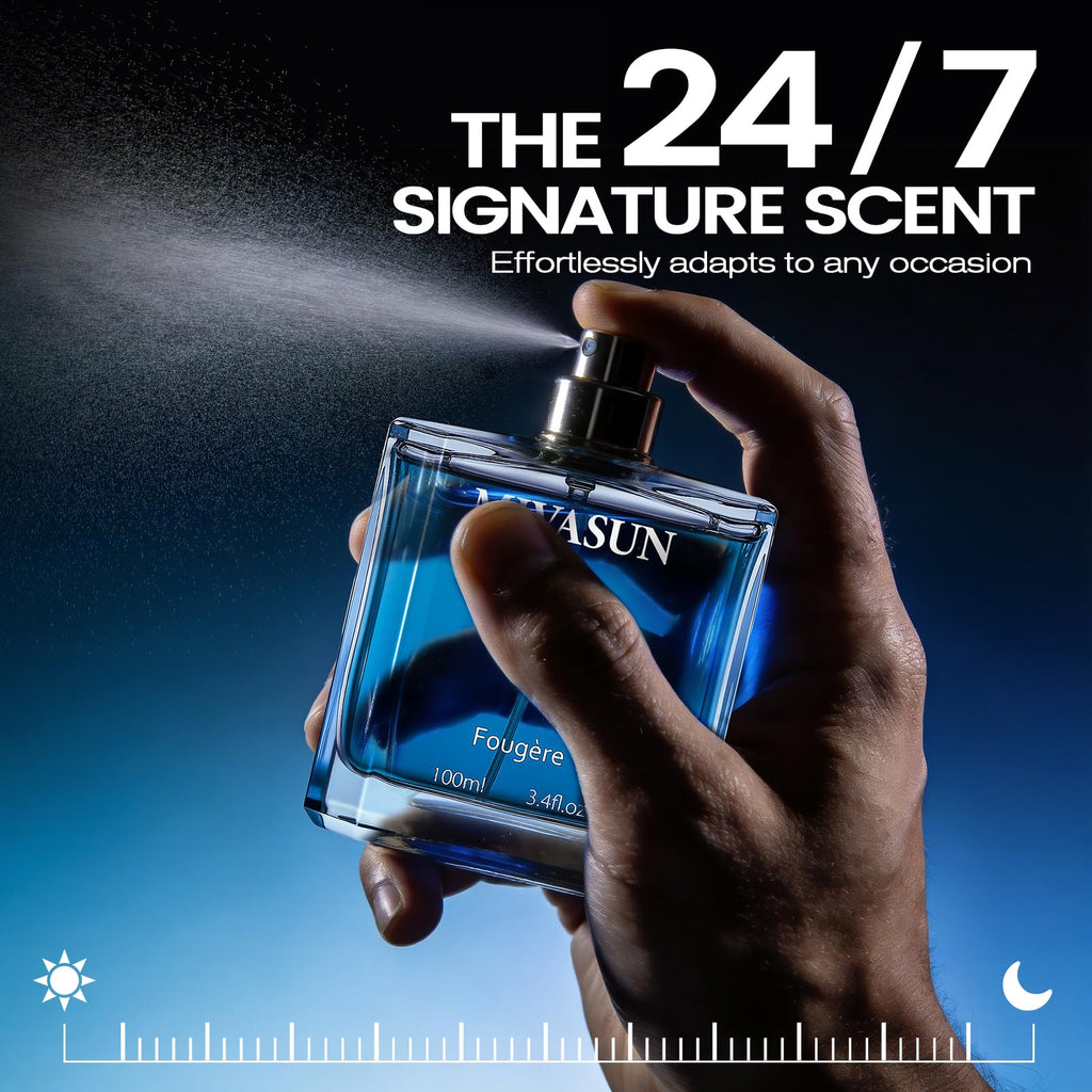 MivaSun Luxury Cologne For Men, 100ml / 3.4 fl.oz Eau de Parfum, Long Lasting Woody Aromatic Fragrance with Lemon, Cedarwood & Patchouli, Fresh Lavender Scent, Elegant Signature Perfume Gift for Him