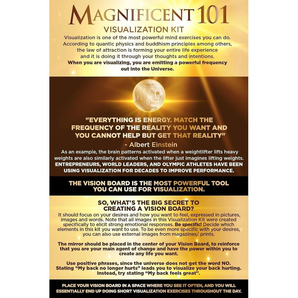 Buy now Magnificent 101 Vision Board Kit - 4 x 6 in - Scrapbook Supplies & Journaling Supplies for Adults - Cards for Vision Board at indiglob india
