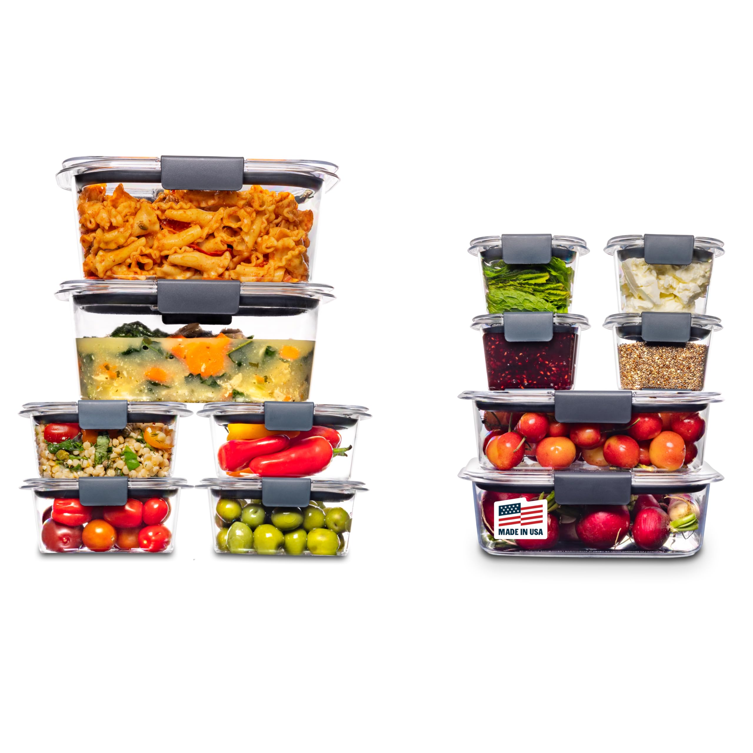 Buy now Rubbermaid Brilliance Food Storage Containers, Set of 5 (10 Pieces), BPA-Free, Leak-Proof, Clear Assorted (24-Piece) at indiglob india