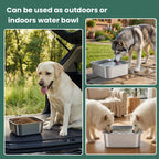 ZPUFAW 1.2 Gallons Dog Water Bowl Stainless Steel Large Outdoor Travel Bowl