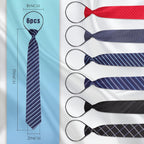 Buy now Geyoga 6 Pcs Zipper Ties for Boys Pre Tied Necktie Silky Skinny Ties for Men Long Striped Plaid Tie Novelty Neckties for Business Wedding (Classic Color) at indiglob india