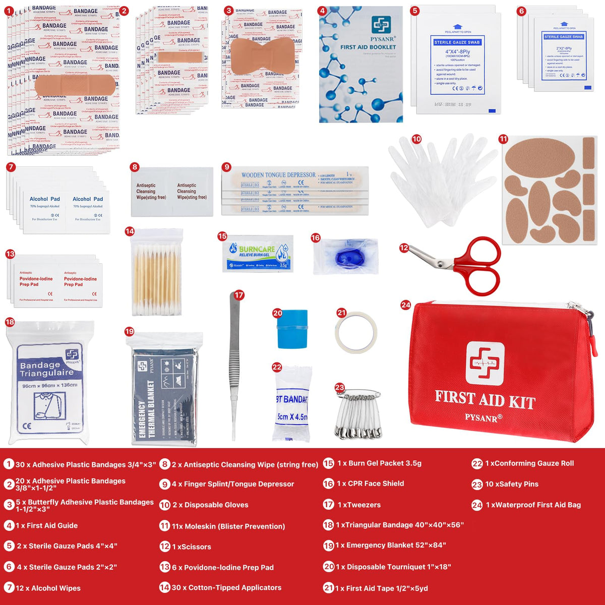 150 Piece Small First Aid Kit Portable Emergency Bag Compact Medical Kit