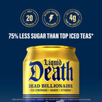 Buy now Liquid Death Iced Tea - Blueberry Buzzsaw (Blueberry-Flavored Black Tea), Less Sugar*, Boost of Caffeine, B Vitamins, No Artificial Sweeteners, 12 Fl Oz (Pack of 12) at indiglob india