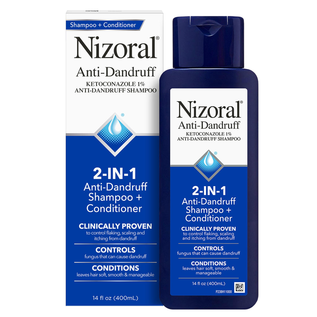 Nizoral 2-in-1 Anti Dandruff Shampoo and Conditioner, 14 Fl Oz, 2 Pack | 1% Ketoconazole, Antifungal, Dandruff Treatment, For All Hair Types