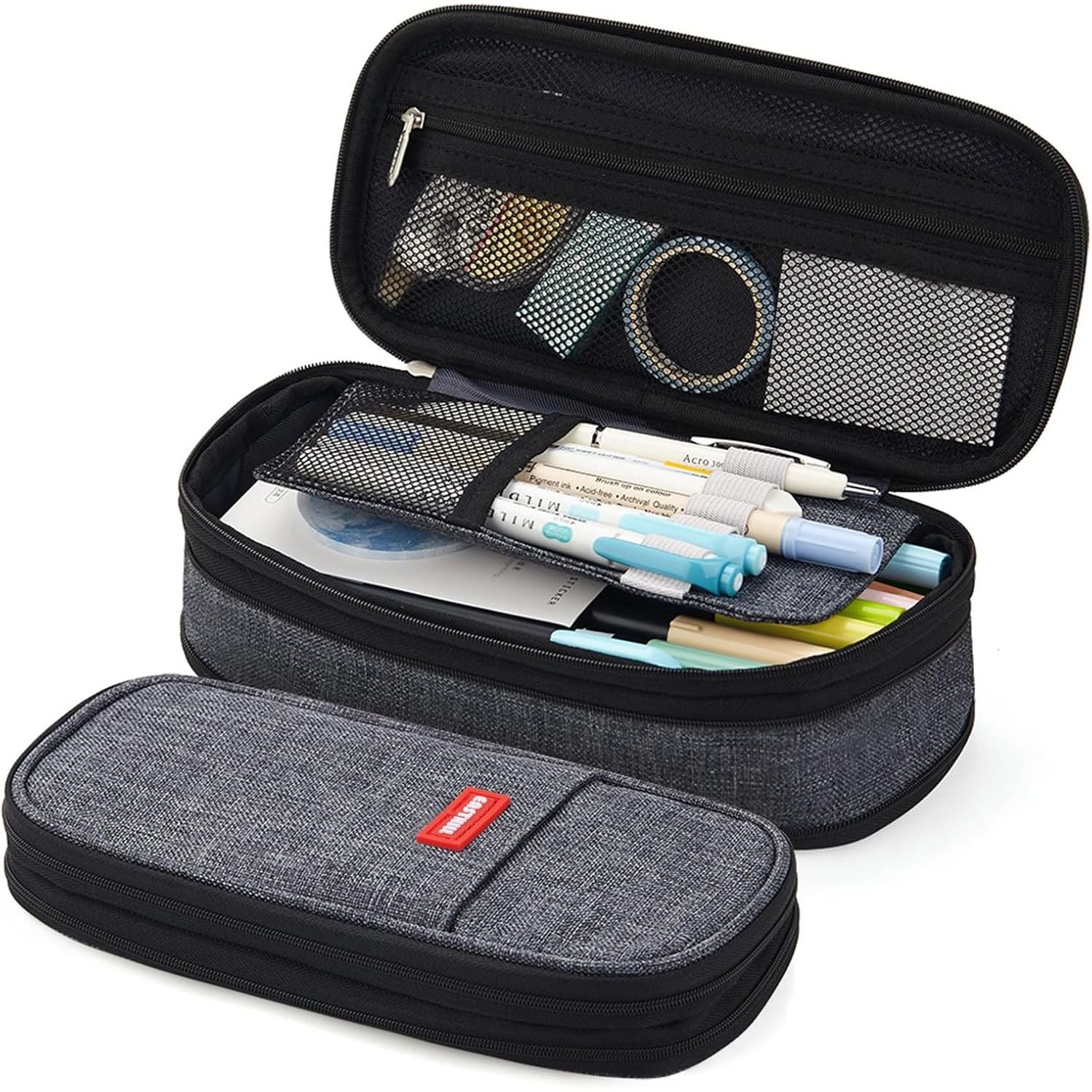 Buy now EASTHILL Big Capacity Pencil Pen Case Office College School Large Storage High Capacity Bag Pouch Holder Box Organizer Light Blue Black at indiglob india