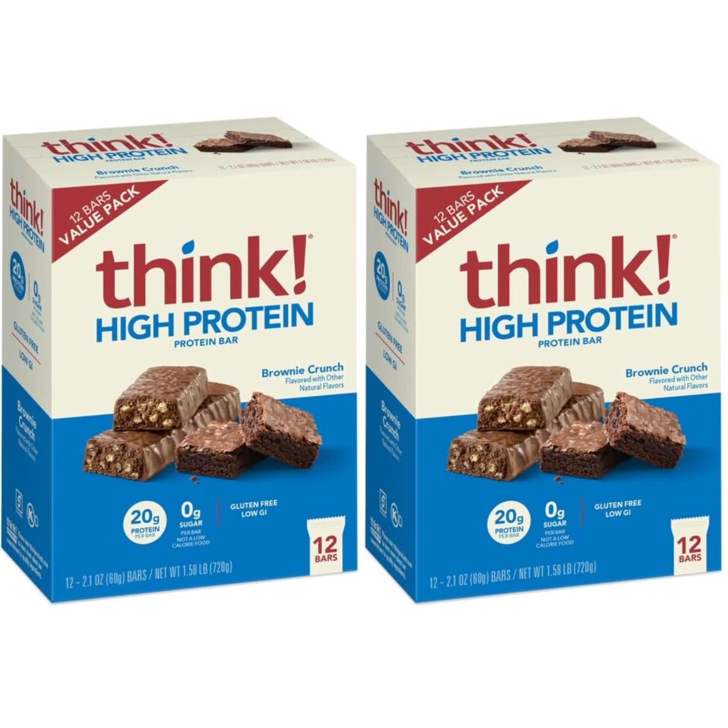Buy now think! Protein Bars, High Protein Snacks, Gluten Free, Kosher Friendly, Creamy Peanut Butter, Nutrition Bars, 2.1 Oz per Bar, 12 Count (Packaging May Vary) Brownie Crunch 12 Count (Pack of 2) at indiglob india