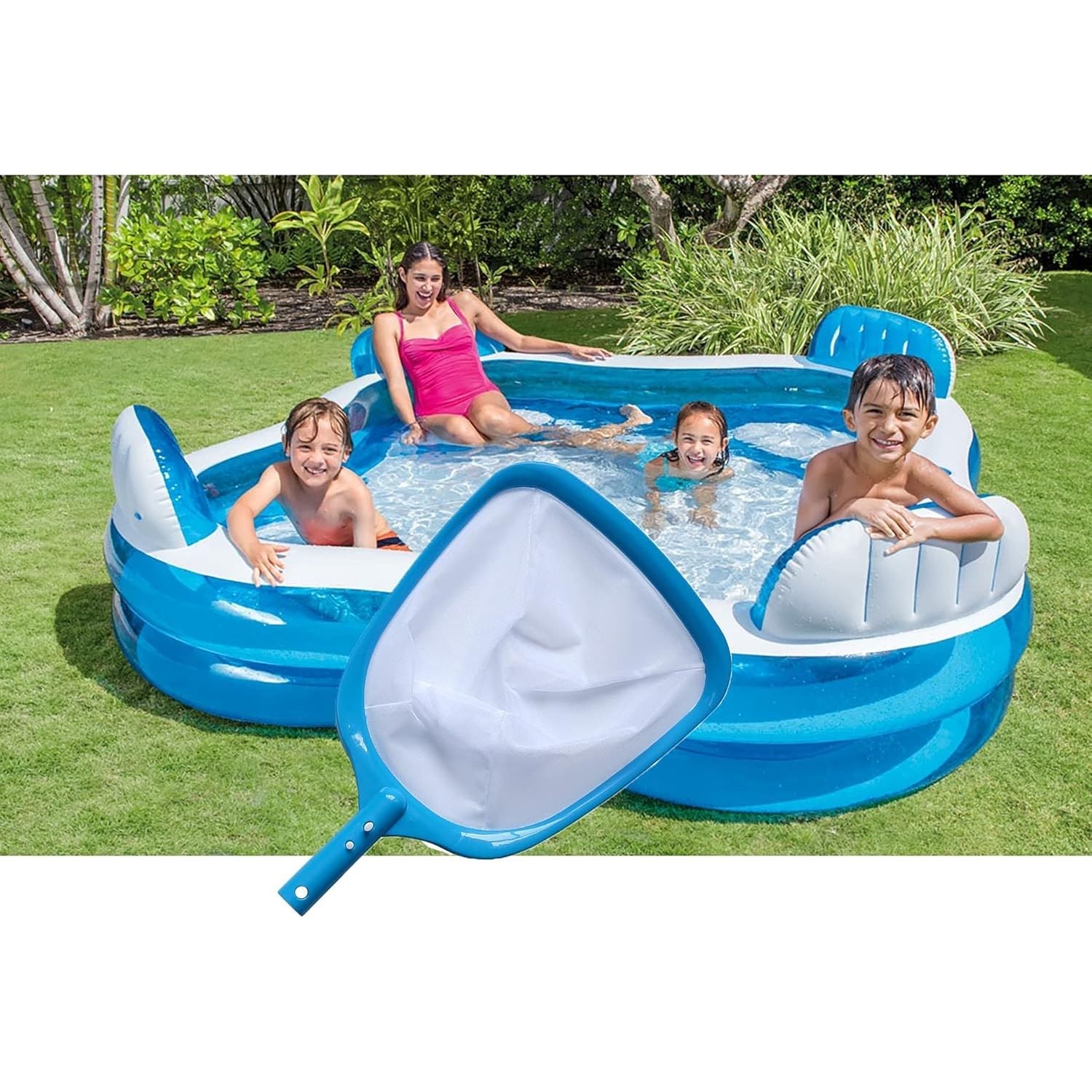 Buy now ATIE Pool Spa Leaf Skimmer Net with White Ultra Fine Mesh with 4" Deep Pocket Great for Removing Leaves & Debris in In-Ground Pool Spa and Above Ground Pool, Inflatable Pool, Hot Tub, and Fountain at indiglob india