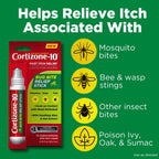 Cortizone-10 Maximum Strength Itch Relief Bug Bite Relief Stick 1% Hydrocortisone, Fast-Acting, Anti-Itch Liquid for Bug Bites, Rash, Eczema, Psoriasis, Poison Ivy, Oak, Sumac, .75 fl. oz, 4 pk