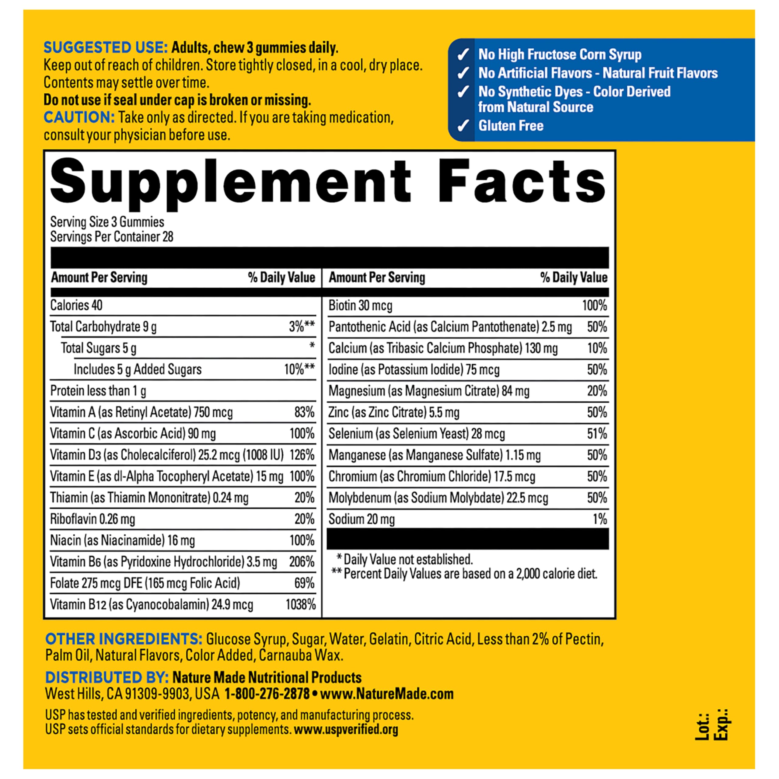Nature Made Advanced Multivitamin Gummies 50+ for Men, 84 Multi Vitamins | Mens Multivitamins Gummies with Magnesium Citrate, Vitamin D3, Zinc, All 8 B Vitamins, 28 Day Supply