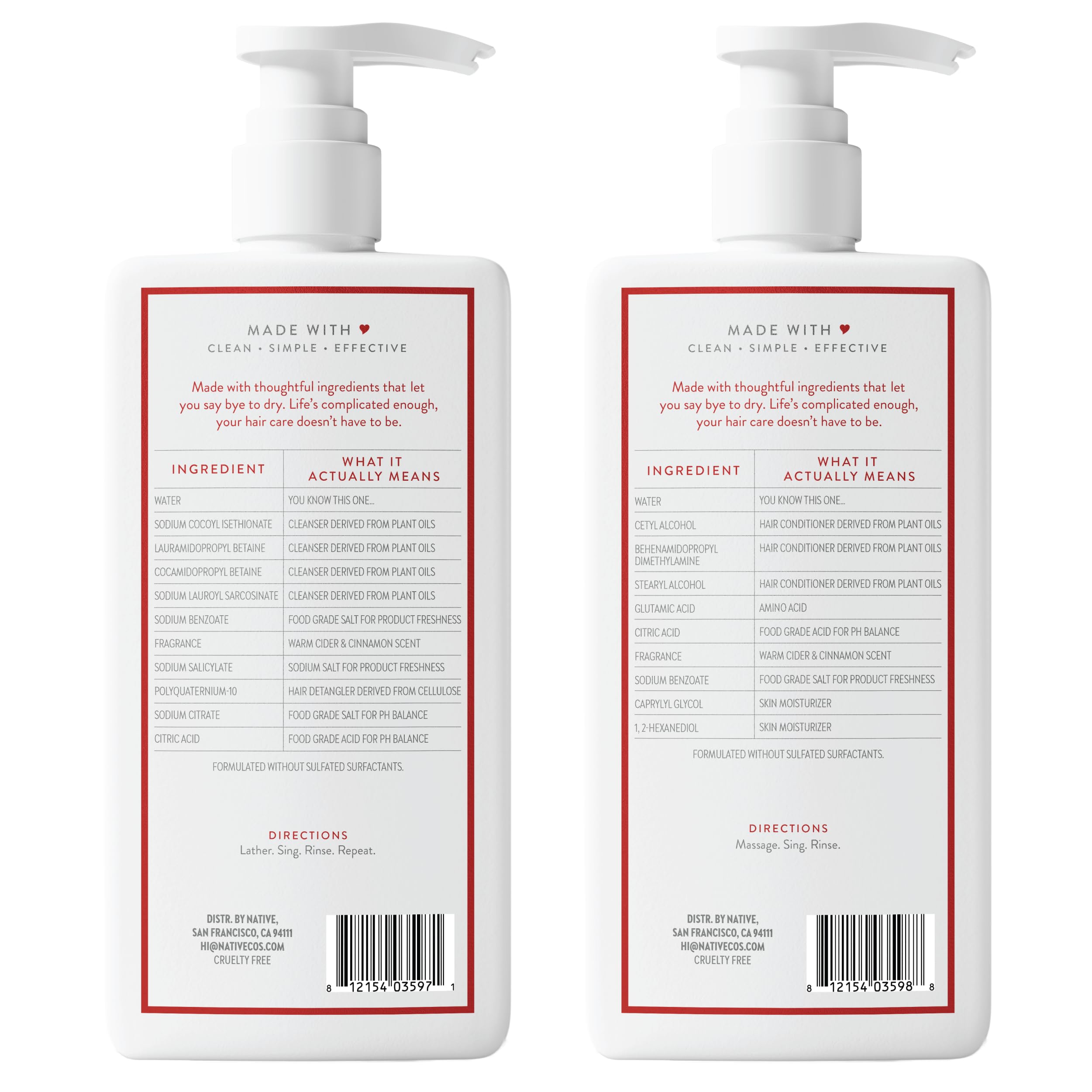 Buy now Native 2-in-1 Shampoo & Conditioner - Autumn Air & Amber - Naturally Derived Ingredients, Silicone-Free, Sulfate-Free, Paraben-Free, Strengthening Hair Care | Fall Seasonal Bundle 16.5 oz - 2 Pk at indiglob india