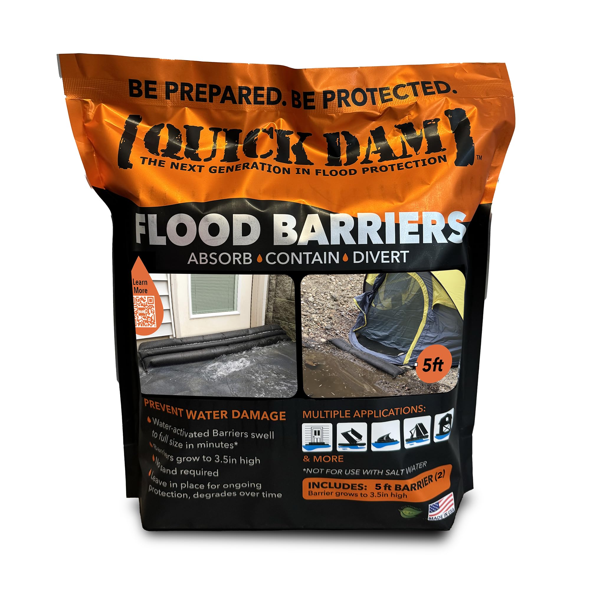 Buy now Quick Dam Water Activated Flood Barrier 5 Feet 2-Pack at indiglob india