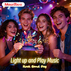Birthday Card, Funny Birthday Cards for Men Women Kids, Exquisite MUSICAL & SHAKING & LIGHTING Rock Band Dog Pop-up Greeting Card Gifts with Envelope, 6.1 x 6.1 Inch