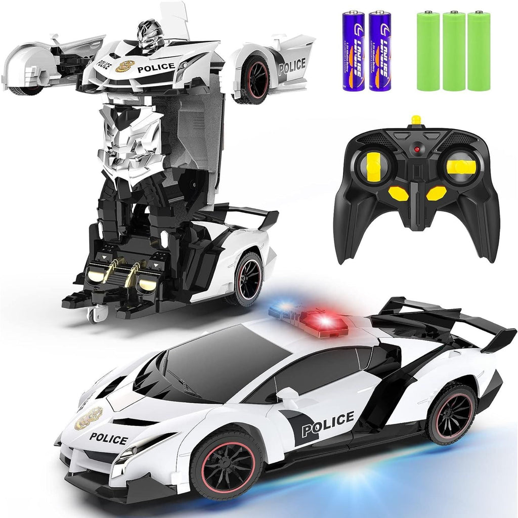 Buy now FDJ Remote Control Car - Transform Toys Car Robot, One Button Deformation to Robot with Flashing Light, 2.4Ghz 1:18 Scale Transforming Police Car Kids Toys with 360 Degree Rotating, Girls Boys Toys at indiglob india