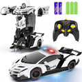 Buy now FDJ Remote Control Car - Transform Toys Car Robot, One Button Deformation to Robot with Flashing Light, 2.4Ghz 1:18 Scale Transforming Police Car Kids Toys with 360 Degree Rotating, Girls Boys Toys White at indiglob india