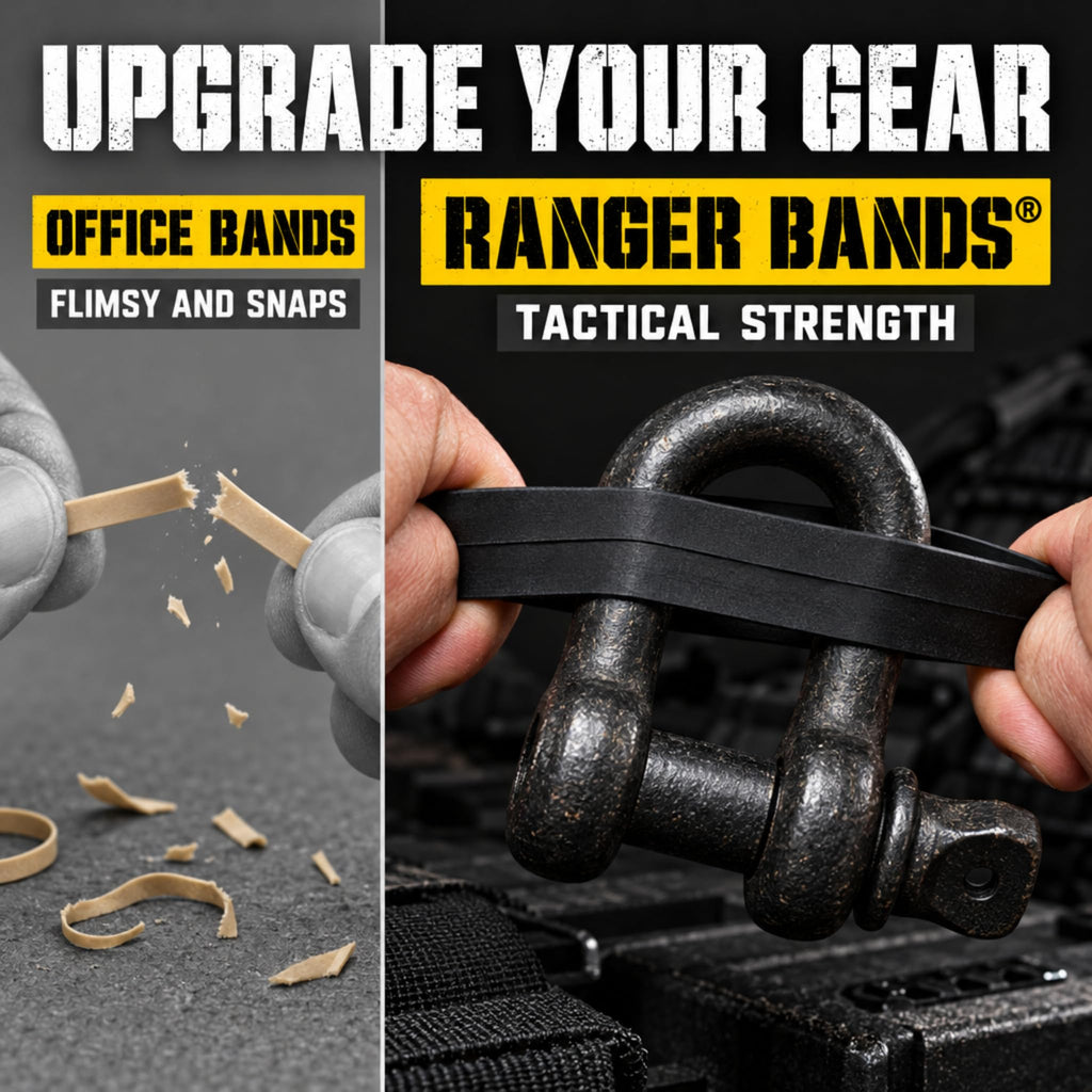 Ranger Bands® 35 Count Mixed Count Made from EPDM Rubber for Survival and Strapping Gear Made in The USA Tactical Rubber Bands, Heavy Duty Rubber Bands Black.