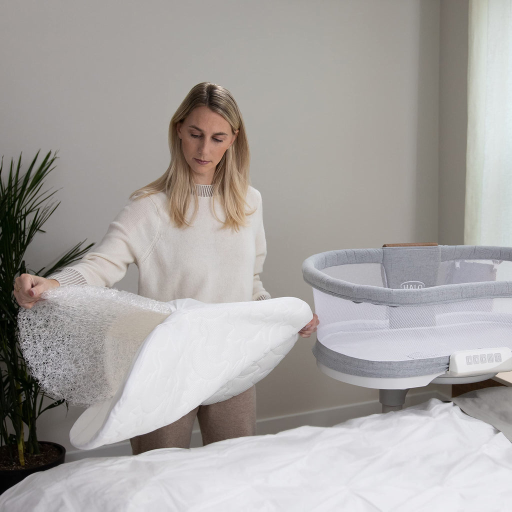 HALO DreamWeave Breathable Mesh BassiNest Pad – 100% Washable Cover and Core – Hypoallergenic, Non-Toxic Materials