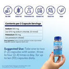 Vitassium Electrolytes Salt Pills for POTS Scientifically Formulated 100ct | Made for POTS & high sodium diets. Developed with patients, doctors and caregivers. 500mg sodium per 2-capsule serving.
