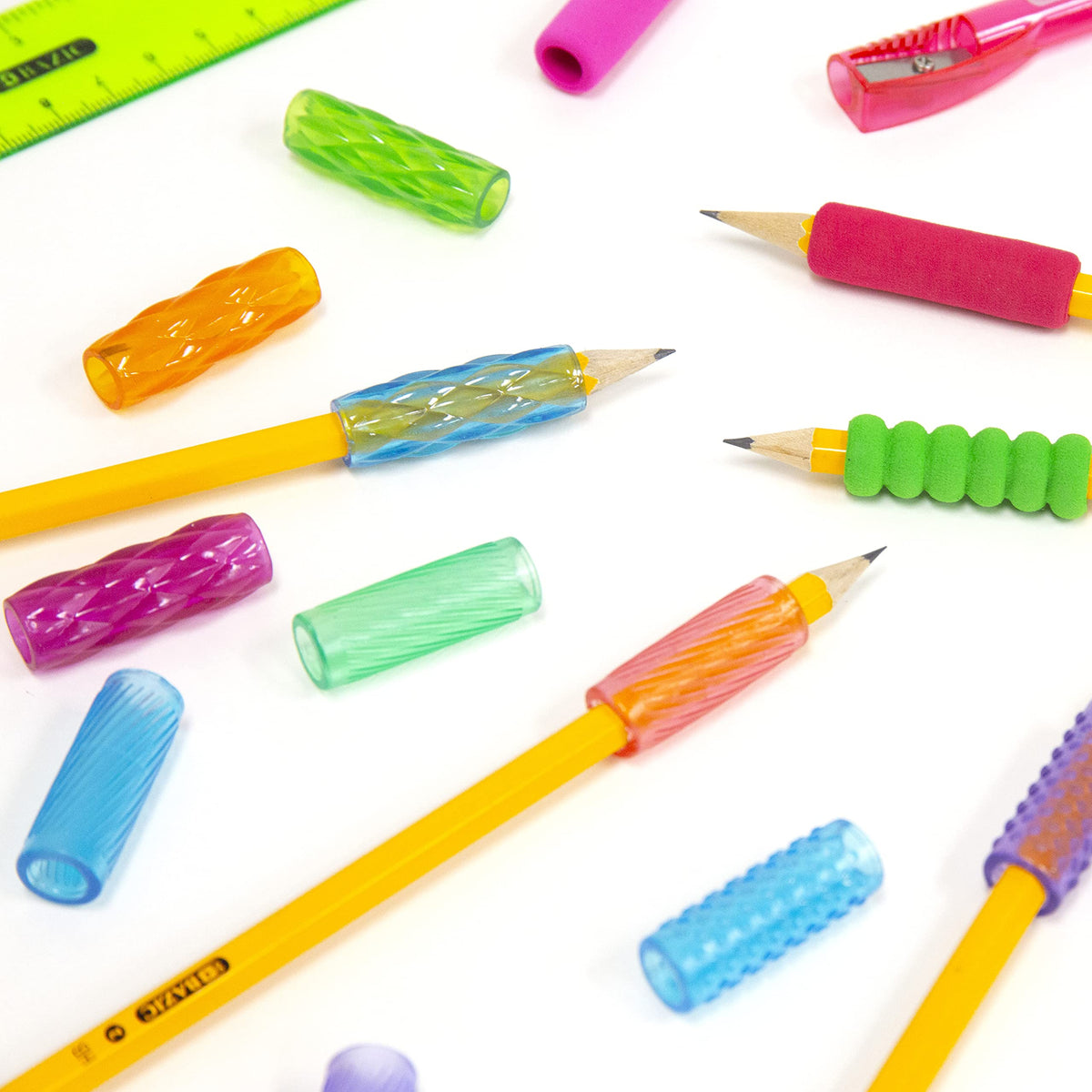 BAZIC PRODUCTS Gel Pencil & Pen Grips, Assorted, 8 Ct