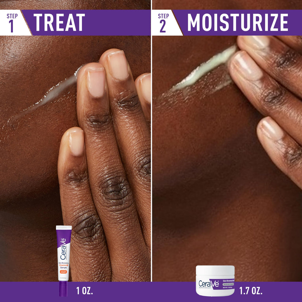 Buy now CeraVe Vitamin C Serum and Night Cream Skin Care Set, Brightening Serum with 10% Pure Vitamin C & Night Moisturizer with Peptides + Hyaluronic Acid, Travel Essentials, 1oz Vit C + 1.7oz Moisturizer at indiglob india