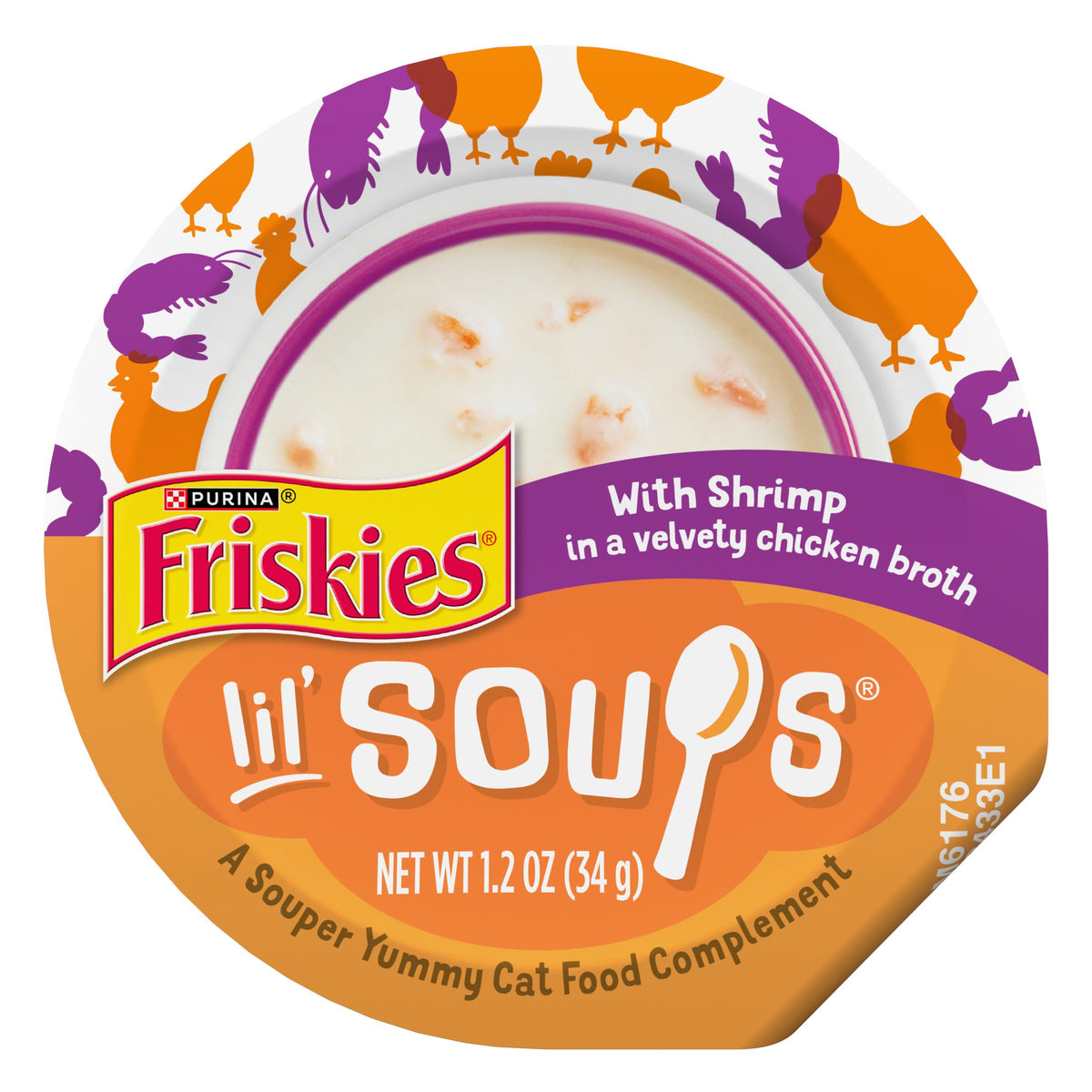 Purina Friskies Lil Soups Cat Food Topper, Shrimp, 8 Count, 1.2 oz Cups