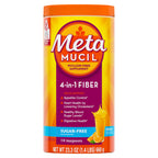 Metamucil 4-in-1 Psyllium Husk GLP-1 Friendly Fiber Supplement, Sugar-Free, 114 teaspoons, Orange Flavored, Daily Fiber Powder for Digestive Health, made with Plant-Based Psyllium Husk Fiber