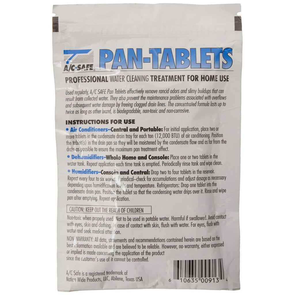 AC Safe Pan Tablets - 30 Count: Cleans scum in Drain Pans and Humidifiers