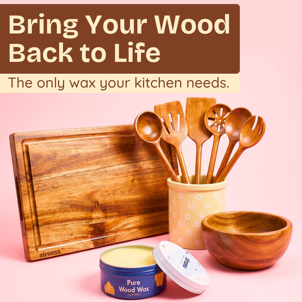 Non-Toxic Wood Wax, Mineral Oil Free, Made of Beeswax & Natural Oils, 7 oz