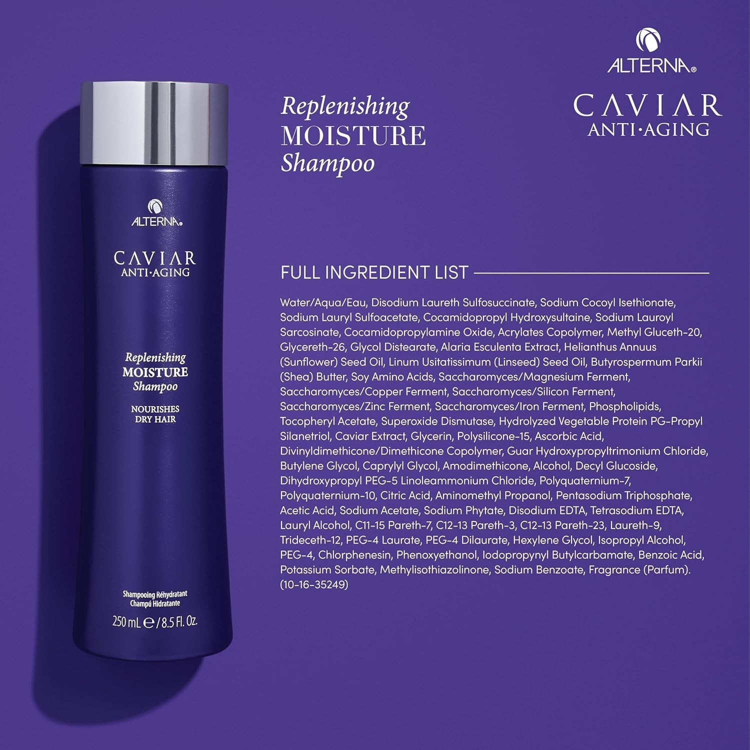 Buy now CAVIAR Anti-Aging Replenishing Moisture Shampoo | For Dry, Brittle Hair | Protects, Restores & Hydrates | Sulfate Free at indiglob india