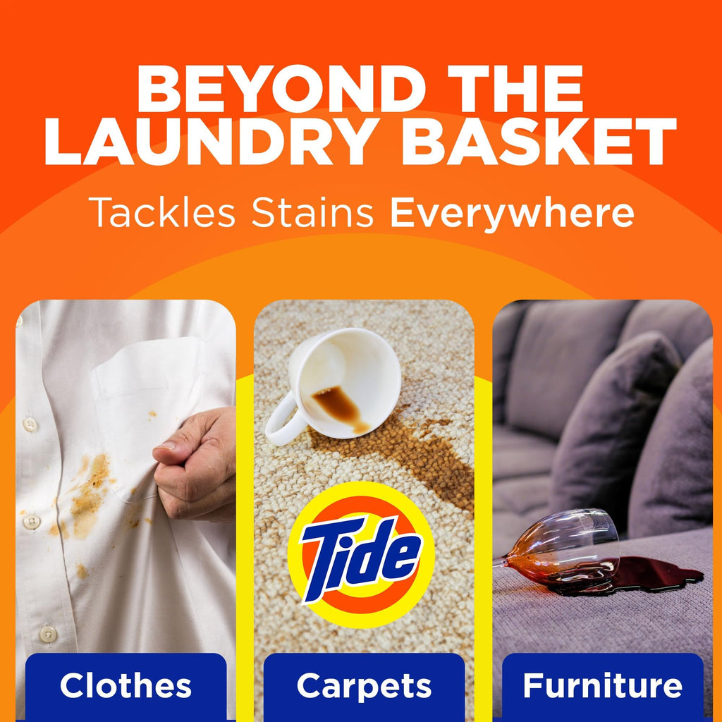 Buy now Tide Laundry Stain Remover Spray with Oxi | Stain Remover for Clothes, Carpet, Upholstery, Pet Bedding | Stain Treater Spray for Tough Stains from Wine, Coffee, Grease | 22 Fl Oz (Pack of 2) & 3 Fl Oz at indiglob india