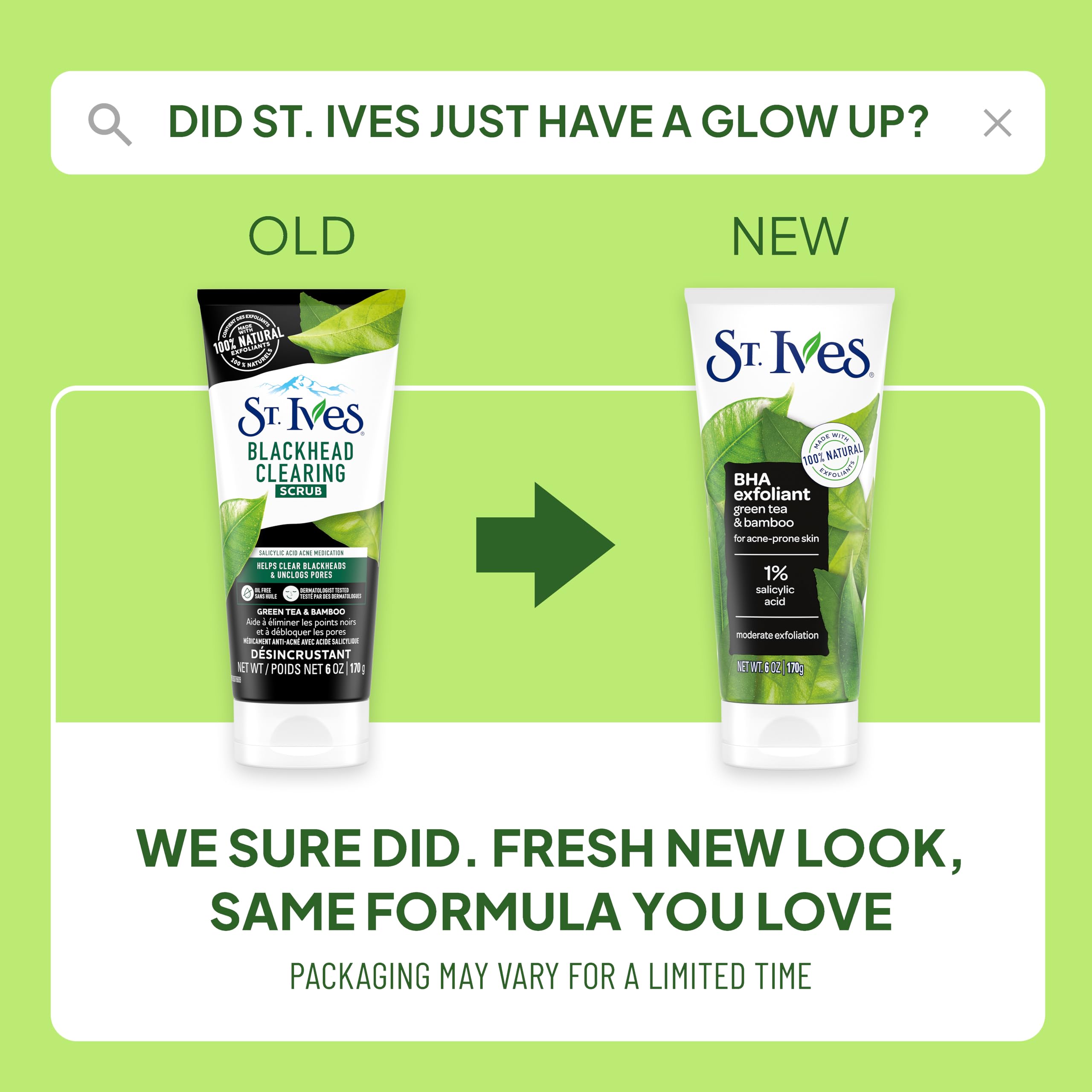 Buy now St. Ives Blackhead Clearing Face Scrub, Clears Blackheads & Unclogs Pores, Green Tea & Bamboo, Salicylic Acid Acne Treatment Facial Scrub, Moderate Exfoliator Skin Care with Natural Exfoliants 6 oz at indiglob india