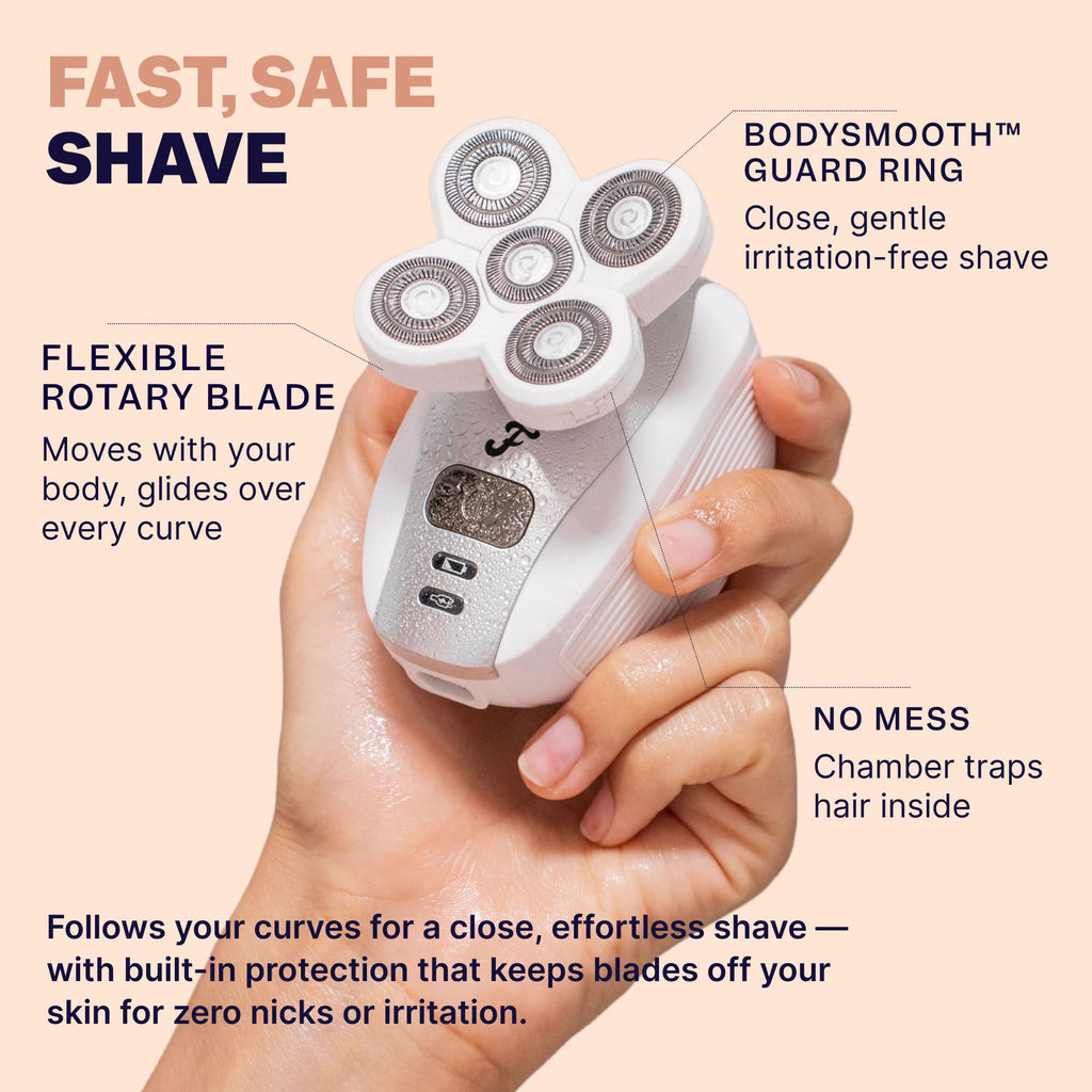 Freebird FlexSeries Electric Razor for Women - Silk Smooth Legs, Body Hair, & Pubic Shaver - for Private Area, Sensitive Skin, Bikini Trimmer