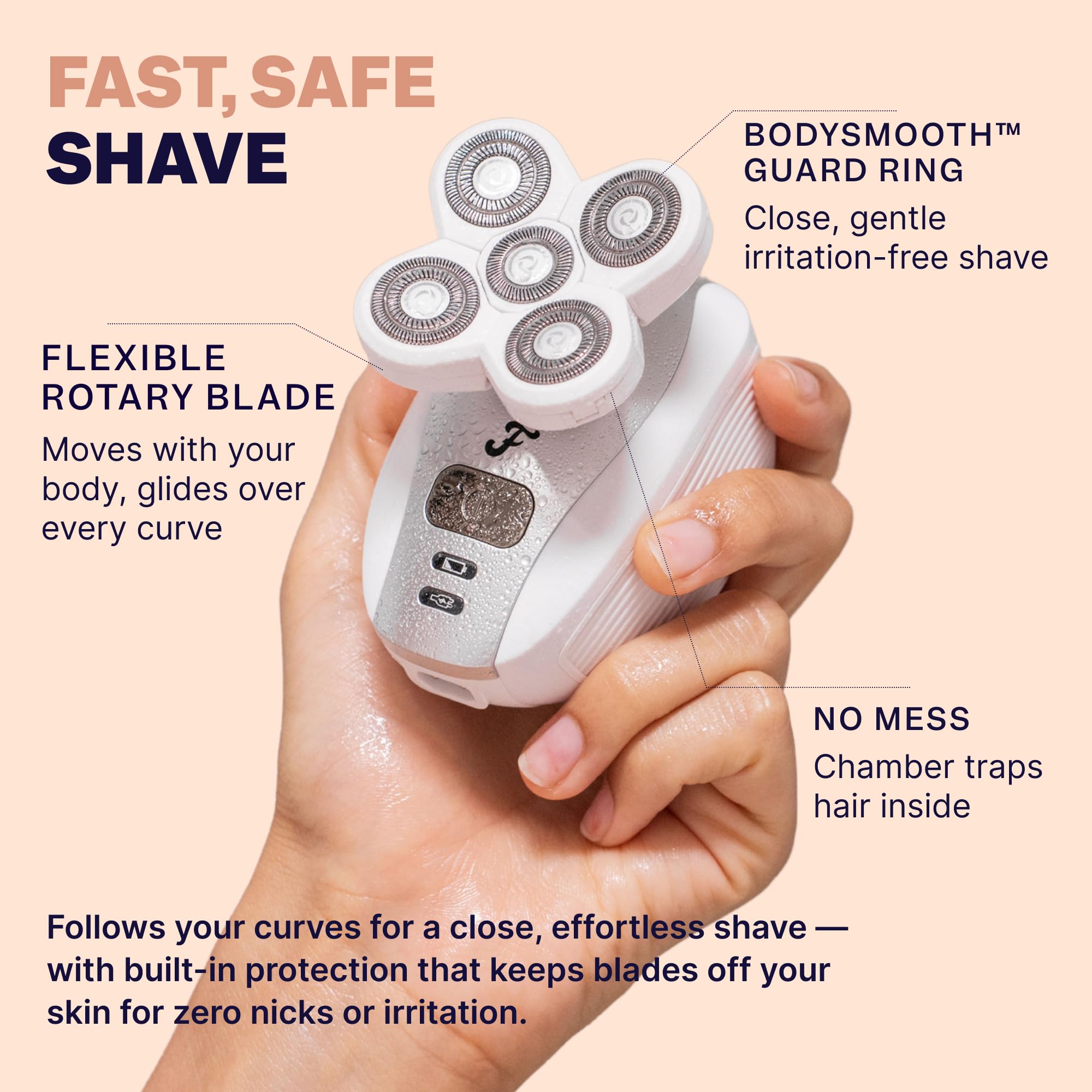 Freebird FlexSeries Electric Razor for Women - Silk Smooth Legs, Body Hair, & Pubic Shaver - for Private Area, Sensitive Skin, Bikini Trimmer