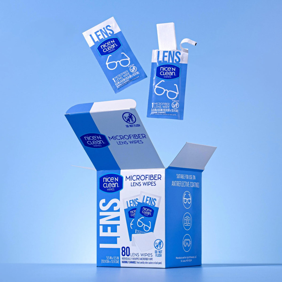 NNC 80 CT Microfiber Lens Wipes - Single Carton