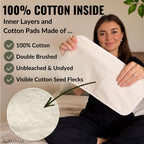 Premium Reusable Castor Oil Pack Wrap for Stomach (5-Piece, M-4X, Black) - Pure 100% Double-Brushed Cotton Flannel Interior Layers, Dark Fabric Hides Stains, Leak-Resistant Adjustable Design