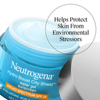 Neutrogena Hydro Boost City Shield Water Gel Face Moisturizer SPF 25 1.7 oz | Broad Spectrum SPF 25, Hydrating Gel Facial Sunscreen, With Hyaluronic Acid, Noncomedogenic