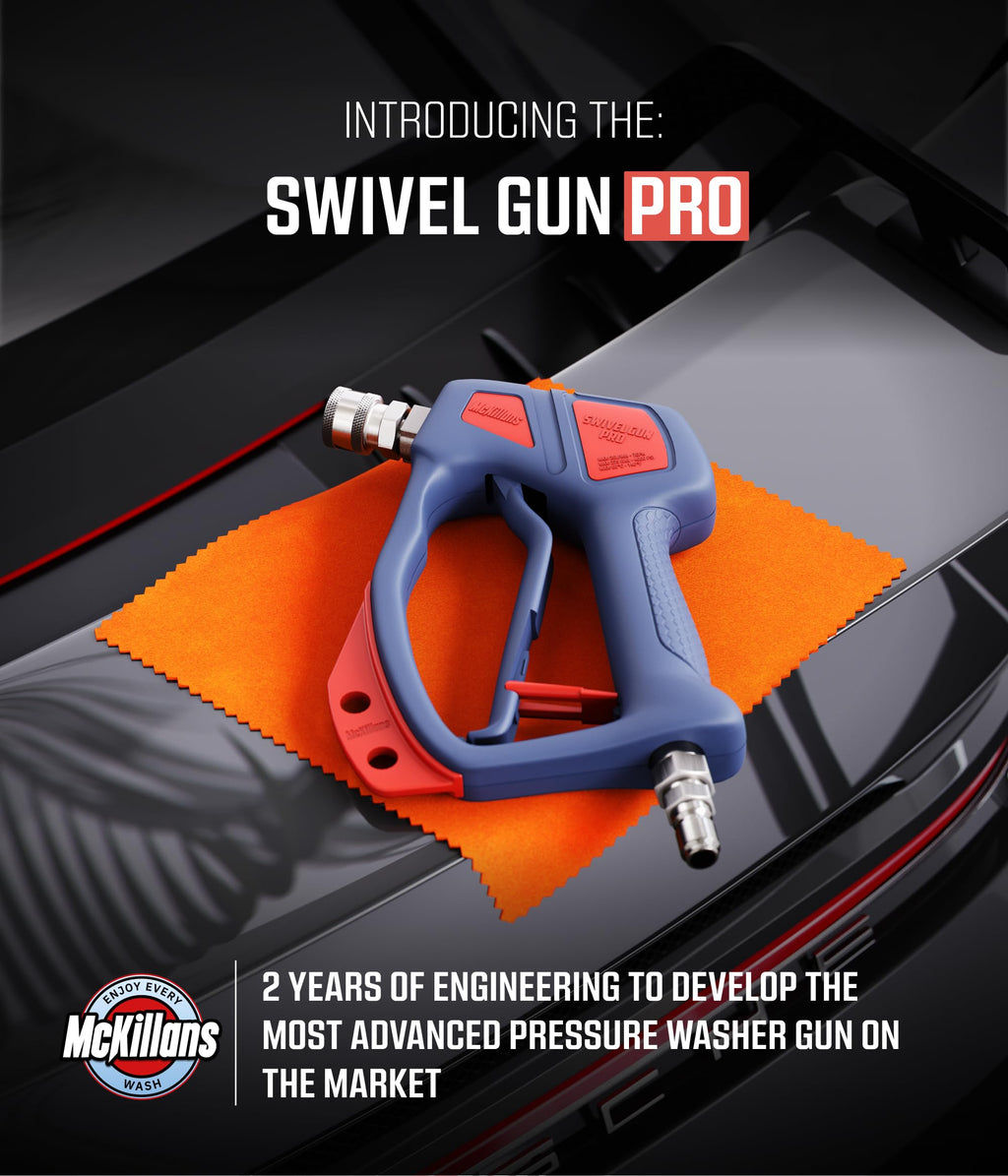 McKillans® Swivel Gun Pro - Swivel High Pressure Water Handle with 3/8" Male Plug and 1/4” Quick Connector Coupler - Power Washer Gun Compatible with Foam Cannon