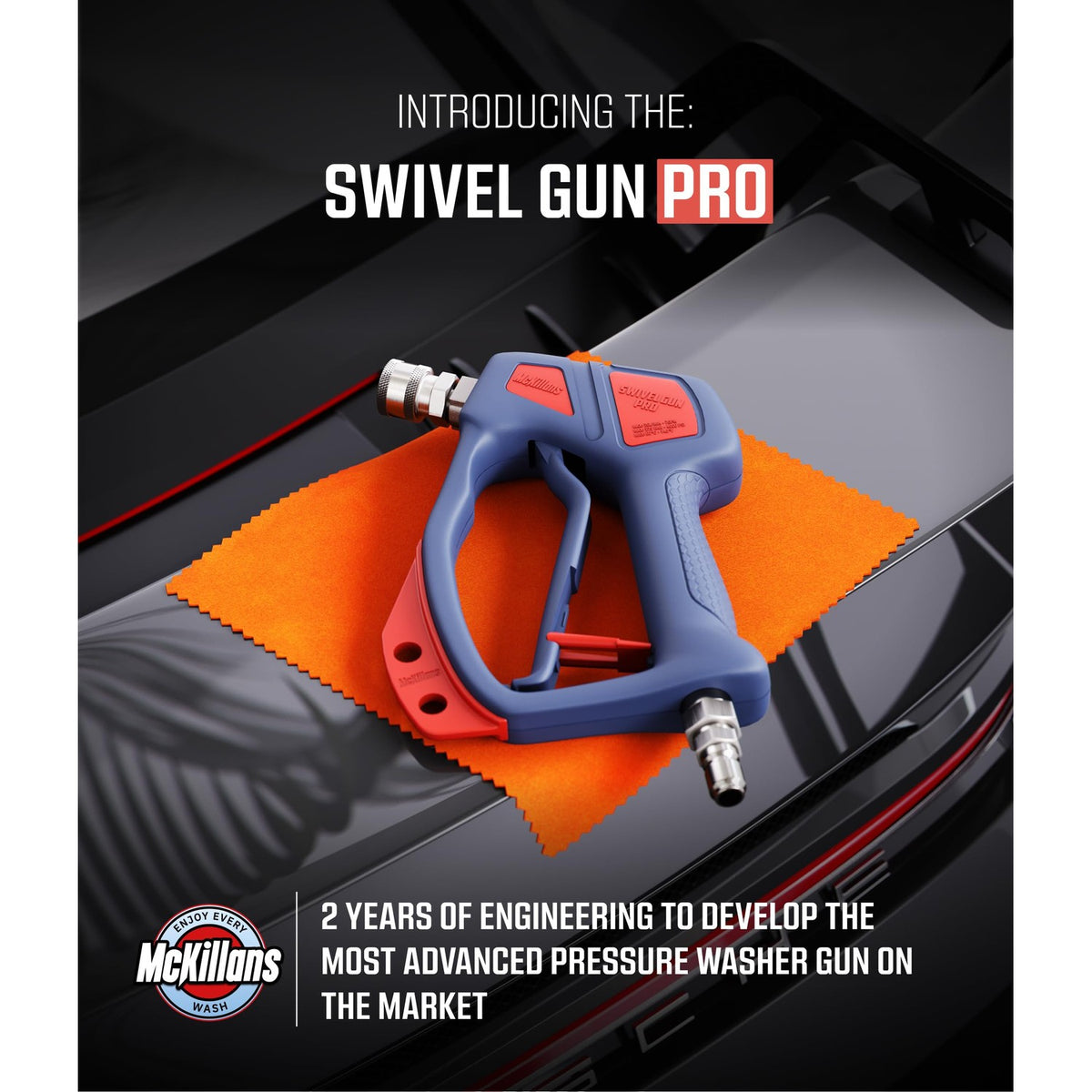 McKillans® Swivel Gun Pro - Swivel High Pressure Water Handle with 3/8" Male Plug and 1/4” Quick Connector Coupler - Power Washer Gun Compatible with Foam Cannon