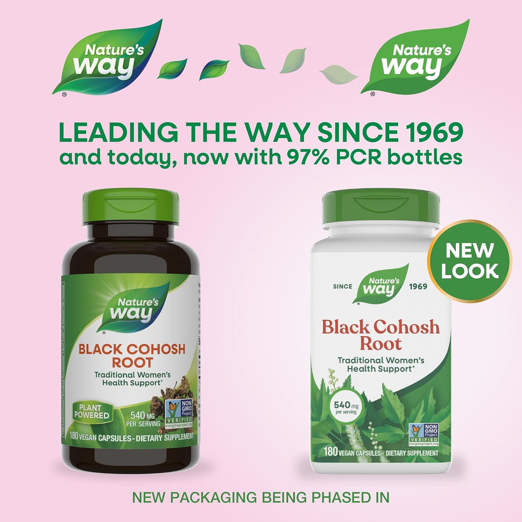 Buy now Nature's Way Black Cohosh Root, Traditional Support for Women's Health*, Non-GMO Project Verified, 180 Capsules at indiglob india
