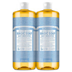 Buy now Dr. Bronner's Magic Soap-Pure-Castile Liquid Soap (Baby Unscented, 32 ounce, 2-Pack)-Regenerative Organic Certified Oils, 18-in-1 Uses: Body, Laundry & Dishes, For Sensitive Skin, No Fragrance at indiglob india