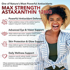 Astaxanthin 12mg & Lutein 40mg with Zeaxanthin Supplements, Fresh Microalgae Source, Supports Eye, Skin, Antioxidant, Joint, Circulatory Health, Gluten Free, 4 Month Supply | 120 Softgels