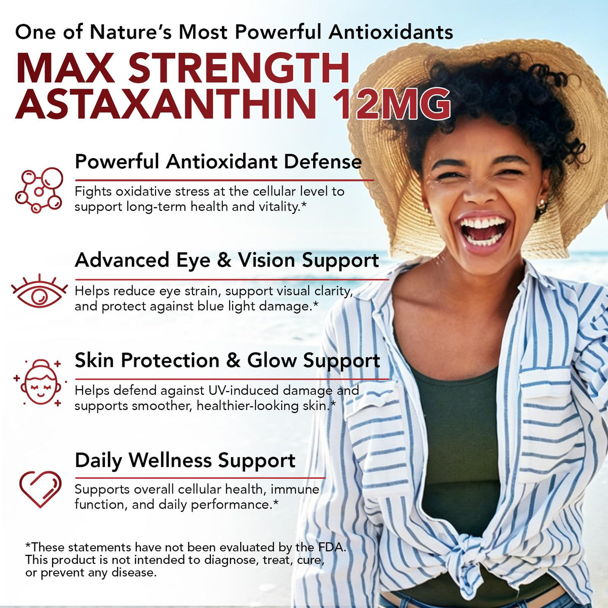 Astaxanthin 12mg & Lutein 40mg with Zeaxanthin Supplements, Fresh Microalgae Source, Supports Eye, Skin, Antioxidant, Joint, Circulatory Health, Gluten Free, 4 Month Supply | 120 Softgels