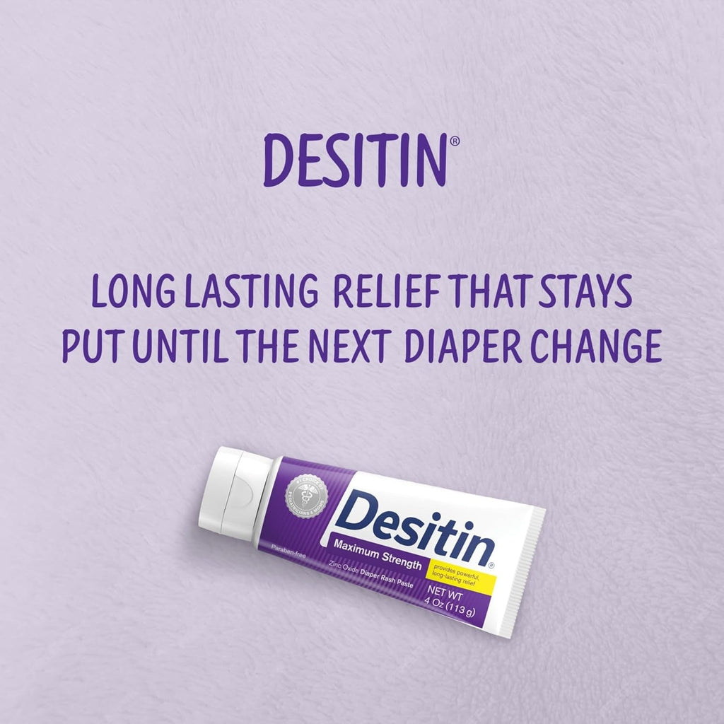 Buy now Desitin Maximum Strength Baby Diaper Rash Cream, 40% Zinc Oxide, Hypoallergenic No Added Parabens & Dyes, Protects & Relieves Baby’s Skin for Up to 12 Hours, Prevents Diaper Rash, 4.8 oz Tube at indiglob india