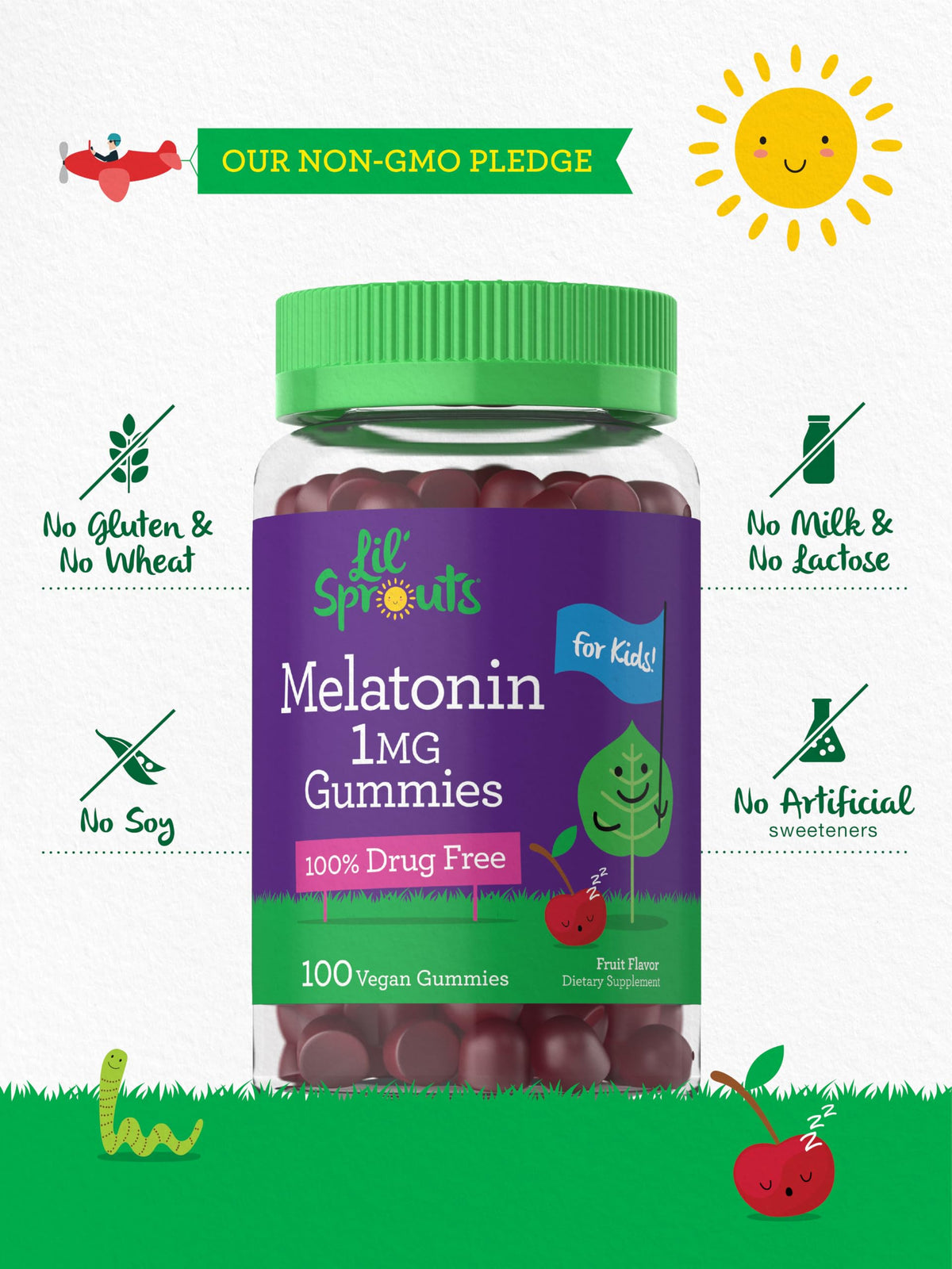 Carlyle Kids Melatonin Gummies | 100 Count | Fruit Flavor Gummy