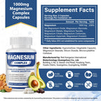 1000mg Magnesium Complex for Women & Men, 120 Capsules