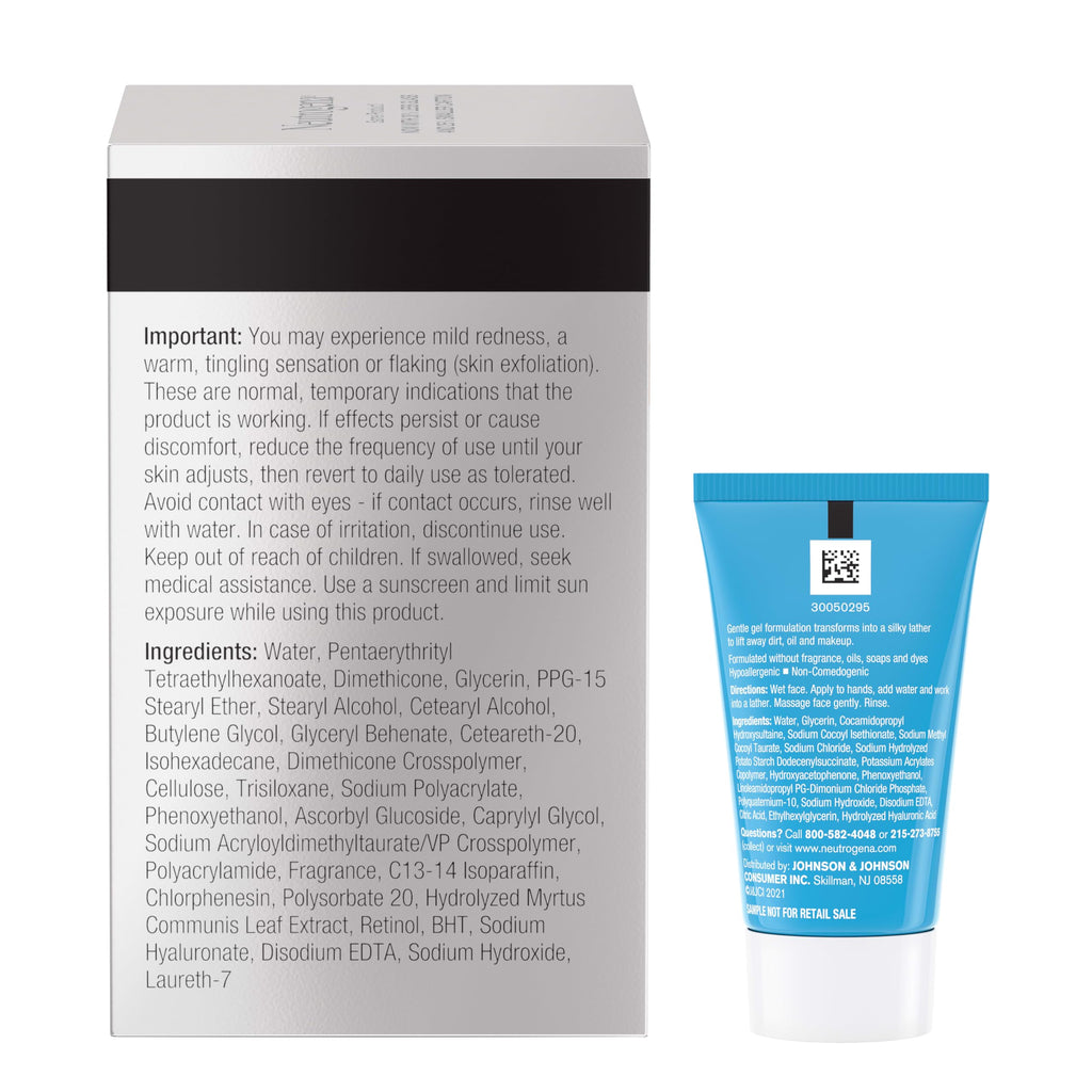 Buy now Neutrogena Rapid Tone Repair Retinol + Vitamin C Face Moisturizer, Dark Spot Corrector, Anti-Aging Face Cream for Even Tone 1.7 oz + Trial Size Hydro Boost Facial Cleanser, 0.5 fl. oz at indiglob india
